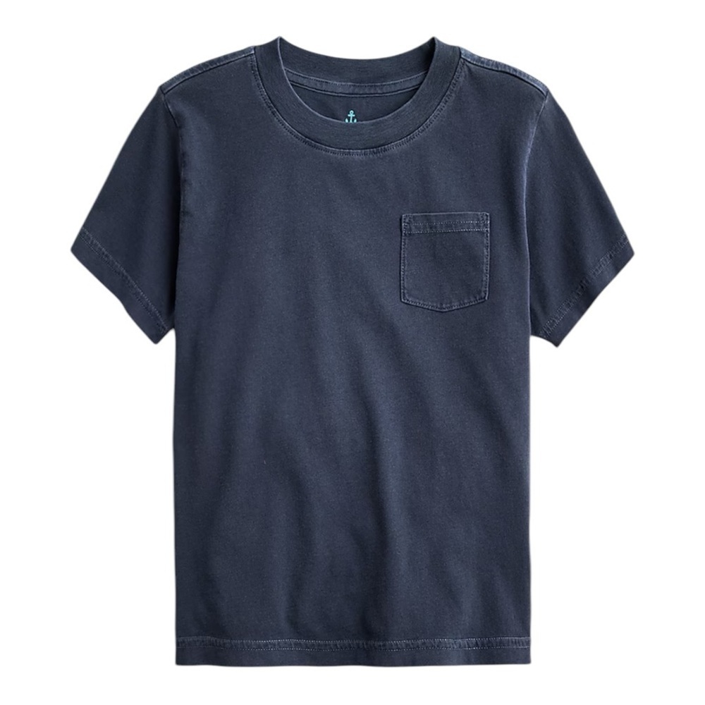 J Crew Navy Blue Kids New Garment Dyed Pocket T-shirt Unisex Kids Size L